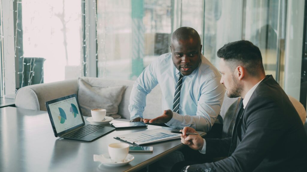 a one-on-one leadership training session in progress